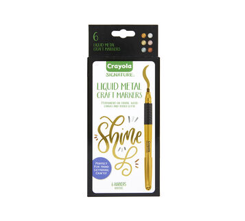 Signature Metallic Permanent Markers, 6 Count Front View